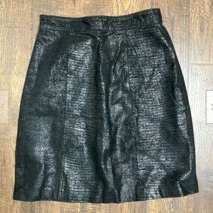 Bermans Vintage 100% Leather Black Lined Mini Skirt Size XXS